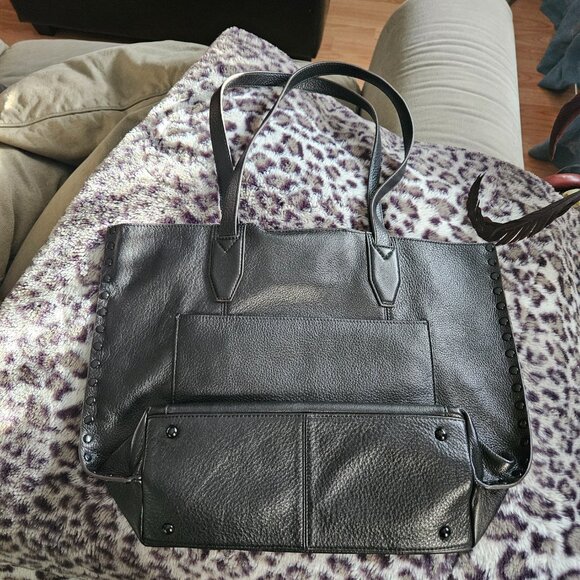 Aimee Kestenberg | Busy Bee Unlined Black Genuine Leather Studded Bag - Picture 9 of 15